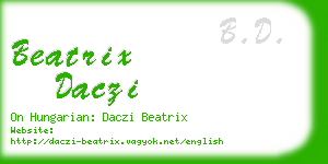 beatrix daczi business card